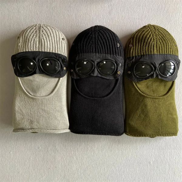 

cp hat Beanie Cp Hat Cp Skull Caps Winter Glasses Cap CP Rib Knitting Lens Beanie Hat Skiing Windproof Warm for Me, Black 2
