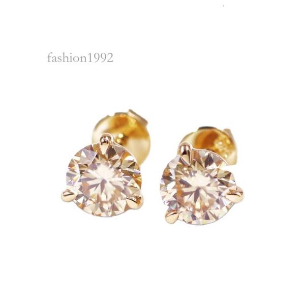 

Tianyu Wholesale Martini Earrings 14K /Au575 Yellow Gold Vivid Yellow Moissanite Stud Earrings Jewelry
