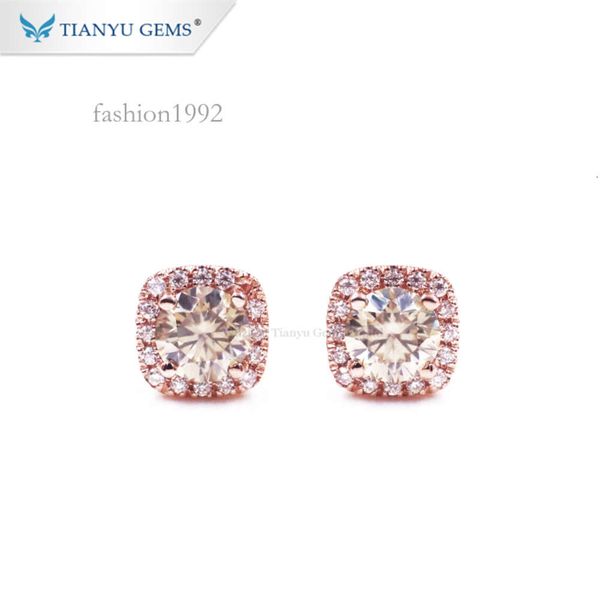 

Tianyu Gems New Arrival 1 Carat Earrings Color Moissanite White Gold Rose Gold Moissanite For Earrings Jewelry
