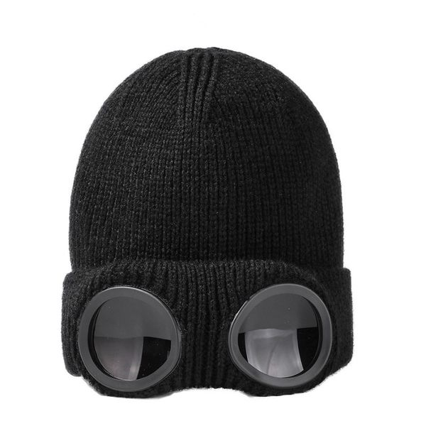 

cp beanie bonnet cp Beanie Designer Cp Hat Beanies Two Lens Winter Knitted Goggles Glasses Men Caps Skull Caps Outdoor Women Uniesex W, #1