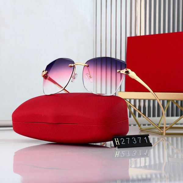 

Fashion Ladies Designers Womens Designer Sunglasses for Men Mixed Color Rimless UV400 Lunette De Soleil Hommes