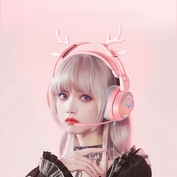 headphones cute cartoon gaming headset for pc computers with microphone noise reduction wired usb 3.5mm plug