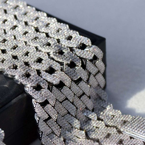 

2023 Gold Plated Iced Out Moissanite Rapper Jewelry 14Mm Women Cuban Link 14K Gold Necklaces