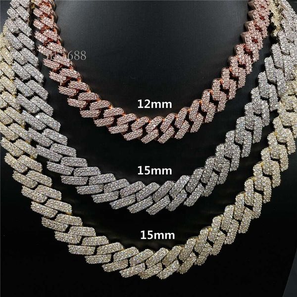 

Custom Sier Large Necklace Vvs Diamond Men Long Jewelry Hip Hop Moissanite Cuban Link Chain