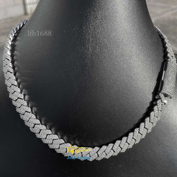 

8Mm 10Mm Real Gold Plating Trendy Sier Necklace Moissanite Cuban Link Chain Hip Hop Jewelry Iced Out Cuban Chain
