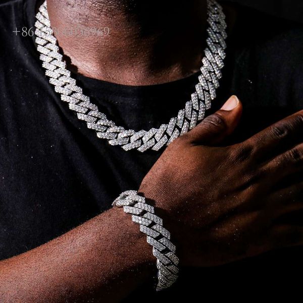 

Sterling Sier Chain Hip Hop Vvs Moissanite Cuban Bracelet