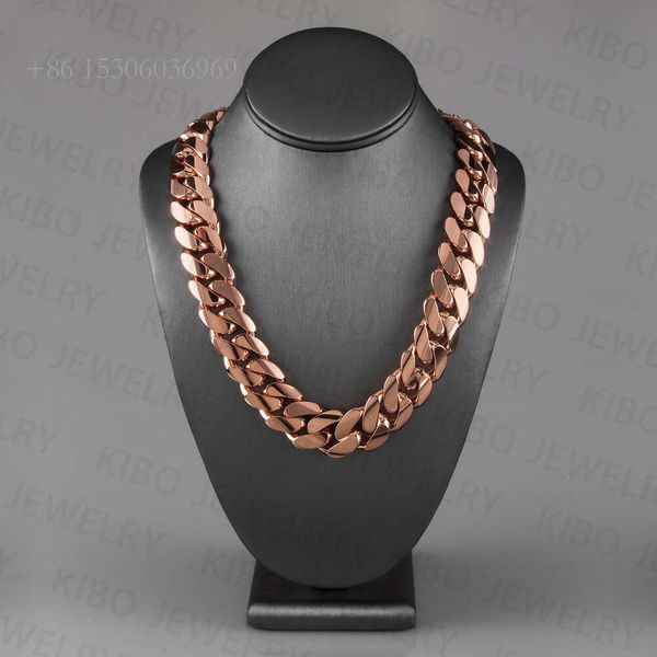 

Real Pure 14K Solid Gold Cuban Link Chain For Mens Hip Hop Necklace Miami Chains
