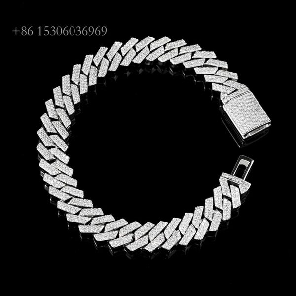 

Jewelry Men Sier Jewelry Mens Diamond Vvs Moissanite Cuban Link Bracelet Necklace Design For Men Hip Hop Jewelry
