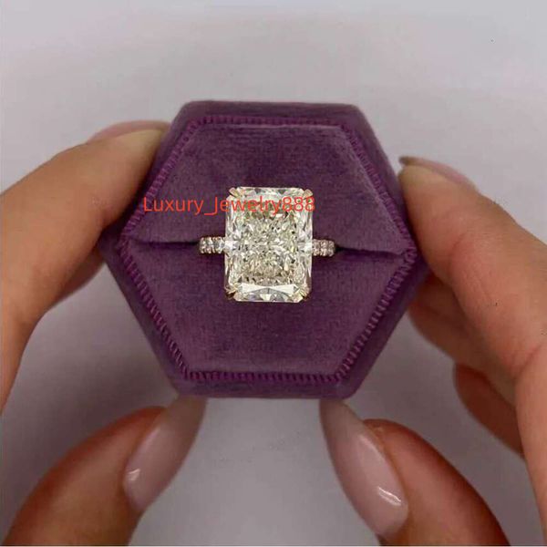 

14K yellow Gold Radiant Cut Grown 1- 5ct CVD dia ring Lab Dia Engagement Halo Ring IGI