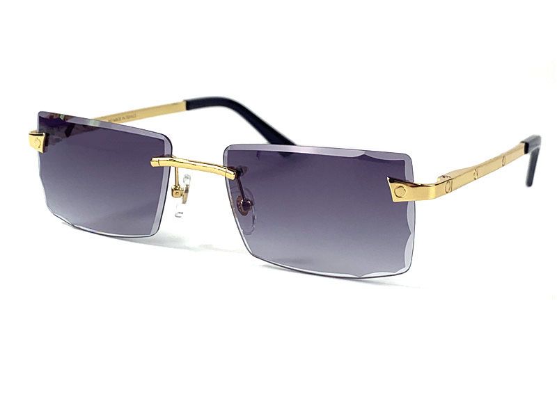 

new sunglasses vintage 0167 men and women design rimless square shape retro eyewear exquisite cut lens uv400 protective glasses
