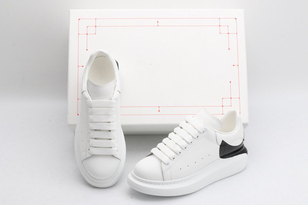 

couple models white shoes designer luxury version mc sneakers sale inverted black tail italian imported silk cowhide leisure can be customiz