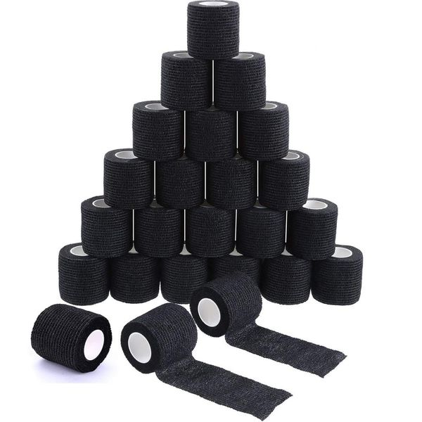 

grips 48/24/12/6 black tattoo grip bandage cover wraps tapes nonwoven waterproof self adhesive finger protection tattoo accessories