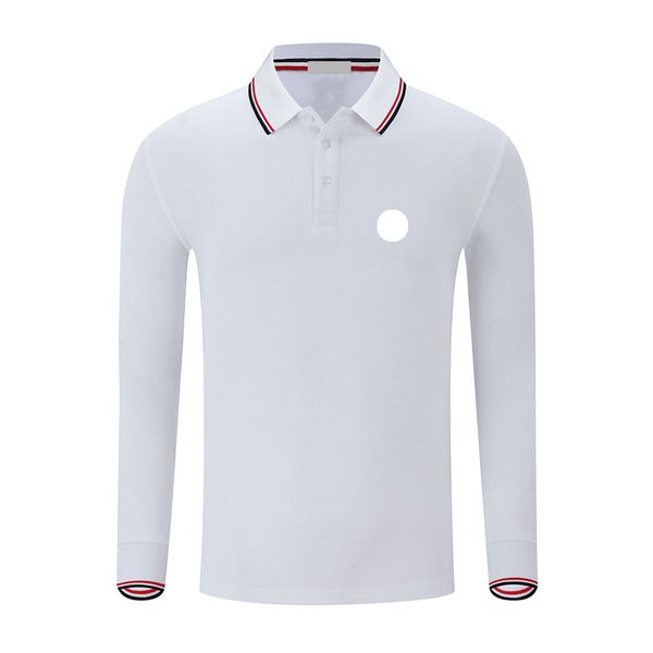 

mens basic long sleeve polo shirts designer shirt t embroidered badge clothes size s-6xl k6o5, White;black