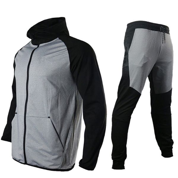 

tracksuit men's nake tech trapstar track suits hoodie europe american basketball football rugby two-piece with women's long sleeve, Gray