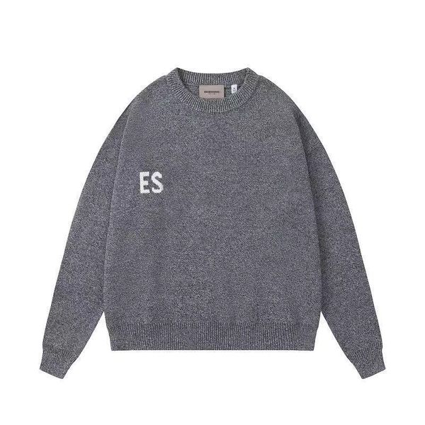 

2023 designer sweaters fashion men embroidery knitting long sleeve hoody pullover knitted letter knit hoodie winter selling essentialhoodie, Black