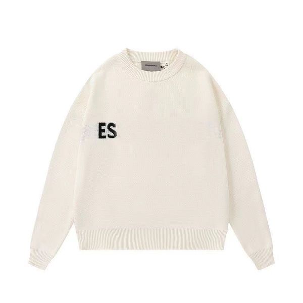 

2023 designer sweaters fashion men embroidery knitting long sleeve hoody pullover knitted letter knit hoodie winter selling essentialhoodie, Black