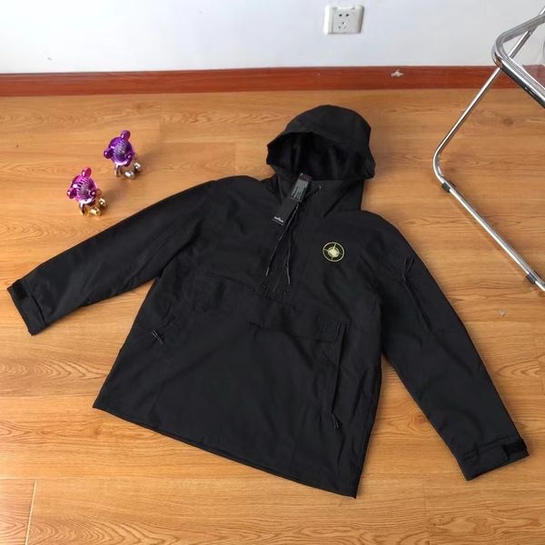 

outerwear designer badges zipper shirt jacket loose style spring autumn mens oxford breathable portable high street stones island clothing j, Black;brown