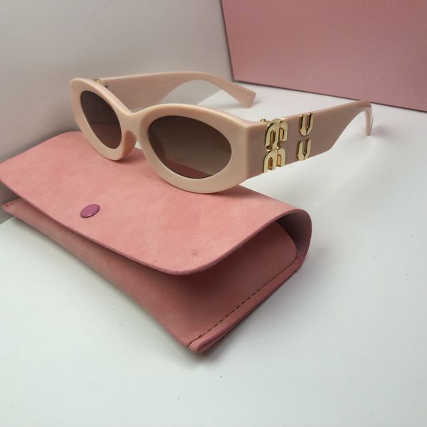 

sunglasses designer womens sunglasses mu oval frame glasses uv selling property squared metal legs miu letter design smu09ws smu11ws eyeglas, White;black