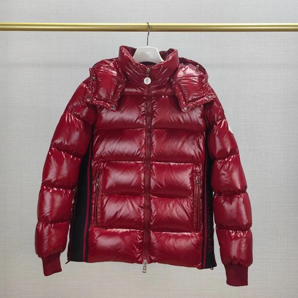 

men jackets latest style winter down puffer jacket red splice designers jacket parka overcoat casual thickened thermal thick warm windbreake, Black