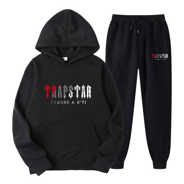 

trapstar tracksuit black mens hoodie trapstar men sportswear designer pants set running basketball 2 piece loose women long sleeve suit vi92, Gray