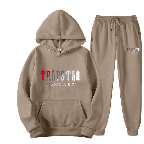 

trapstar tracksuit black mens hoodie trapstar men sportswear designer pants set running basketball 2 piece loose women long sleeve suit hmmi, Gray