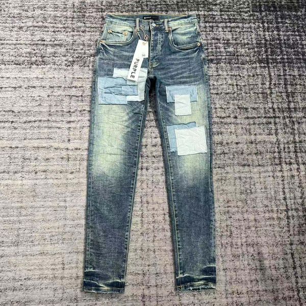 

2023 purple-bran* men designer antiaging slim fit casual jeans size d a9, Blue