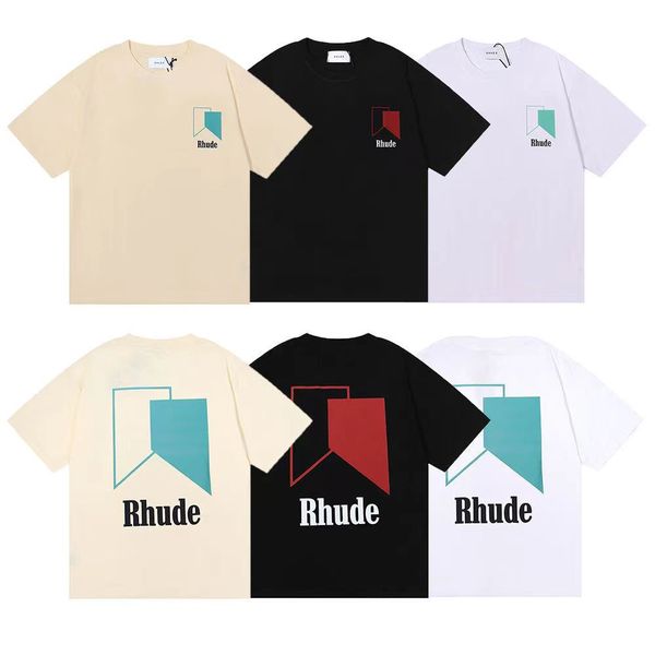 

womens luxury s summer mens tshirts tide brand rhude designers for men letter polos embroidery tshirts clothing short sleeved dczv hwbl, White;black