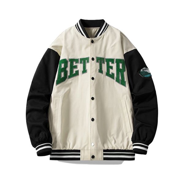 

spring and autumn men's jacket crewneck women's short baseball clothes spliced hip hop street wear couple style coat fashion briti, Black;brown