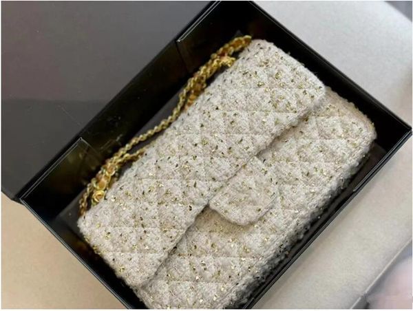 

autumn tweed fashion classic double flap bags c bag matelasse chain cross body shoulder famous luxury classic designer quilted purse handbag