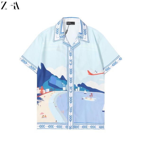 

2023men's casual shirts spotted pattern wacko maria hawaiian shirt men women t-shirt beach tees oversized cx2 rcmp rcmp, White;black
