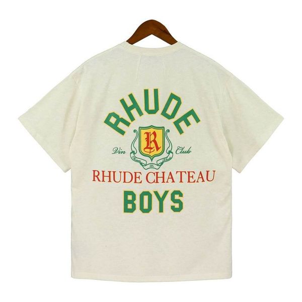 

2023 summer mens t-shirts womens rhude designers for men letter polos embroidery tshirts clothing short sleeved tshirt large tees shorts i8, White;black