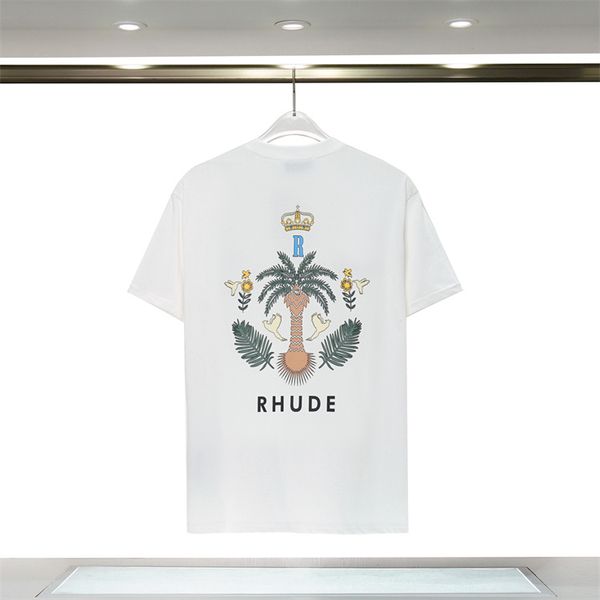 

rhude mens t shirt tess designer casual fashion short sleeve europe america men women round neck tshirts us size shorts s-xxl eo9e, White;black
