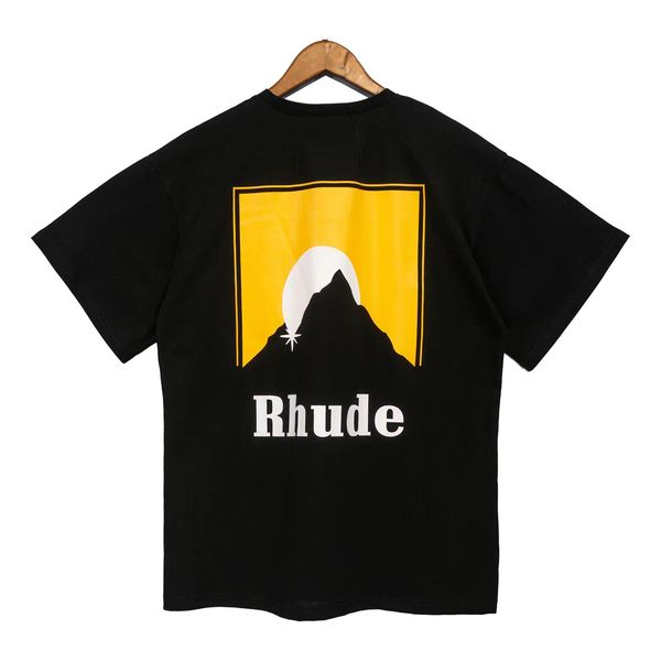 

rhude version mens t shirts summer t-shirt fashion designer casual cotton luxury clothing street shorts sleeves clothes l8fk, White;black