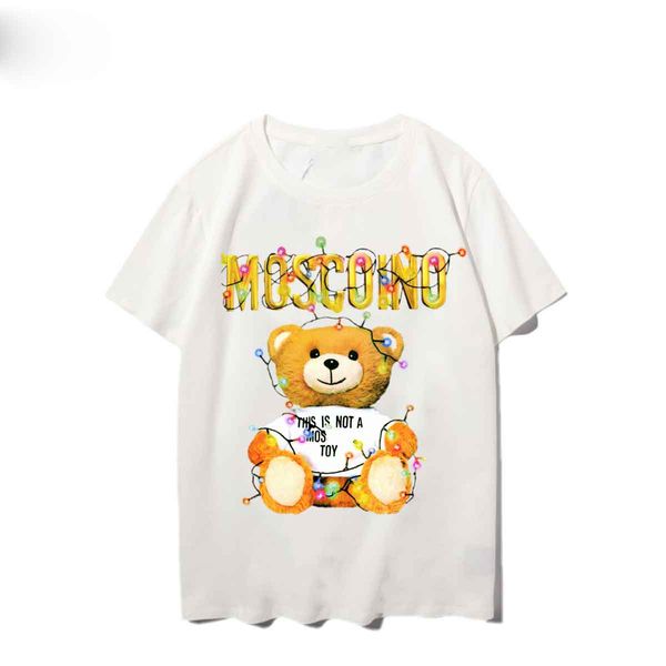 

designer men t-shirt mens t shirt moscino casual bear printing short sleeve clothes brand cotton tees us size s-xxl 3 ij08 3v57g, White;black