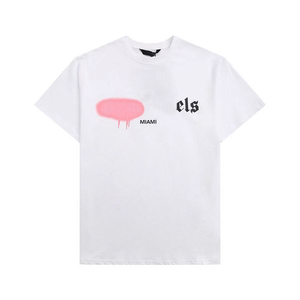 

mens designer t shirt clothes palms shirts women t shirts fashion spray paint graffiti couple short sleeves high street loose tide brand cre, White;black