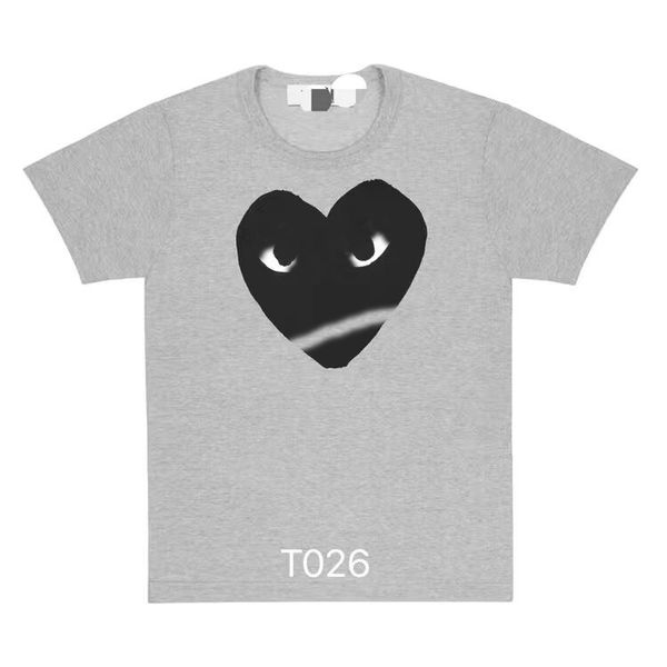 

fashion mens play t shirt designer red heart commes casual women shirts des badge garcons high quanlity tshirts cotton embroidery 9bps t7l5, White;black
