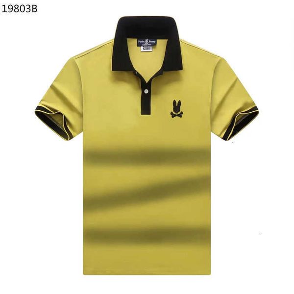 

high-quality new 2023 summer psycho bunny polo shirt t skull rabbit embroidered collar versatile fashion brand men's short sleeves qlee, White;black
