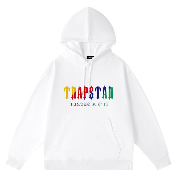 

oversized hoodie trapstar mens tracksuit designer shirts print letter luxury black and white grey rainbow color summer sports fashion cotton