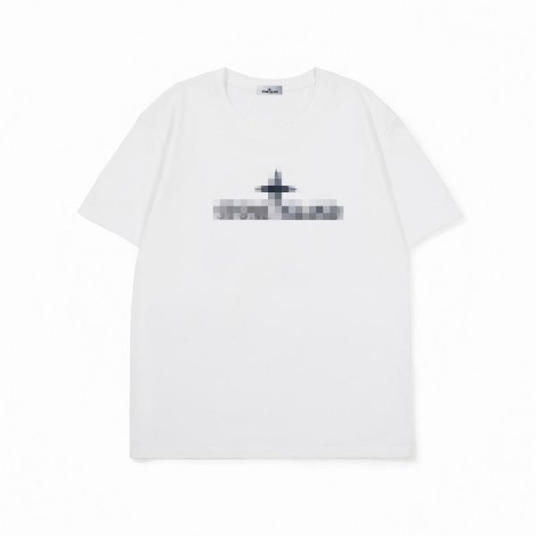 

ins tide stone solid color island men's t-shirts round neck pullover shoort sleeved fashion loose bottoming tee zo99, White;black