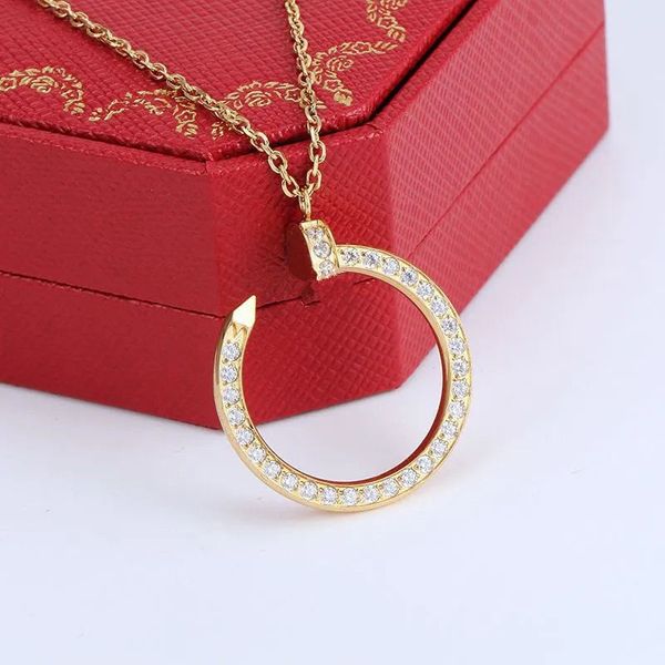 

designer gold necklace men and women trendy jewlery pendant designer design stainless steel nail necklaces gifts 13hdf, Silver