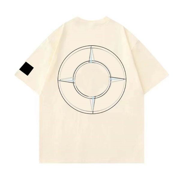 

ins tide stone solid color island men's t-shirts round neck pullover shoort sleeved fashion loose bottoming tee 94mt, White;black