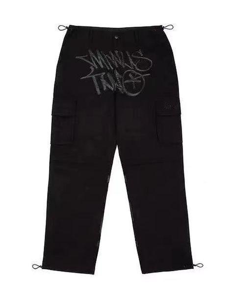 

men's pants minus two cargo pant harajuku minustwo casual loose punk rock straight wide leg trouser streetwear y2k retro street trend o, Black