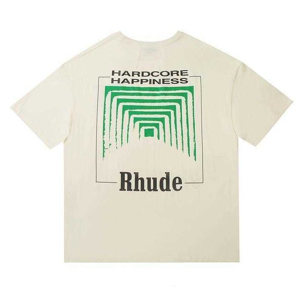 

designer fashion clothing tees tshirt akeng brand rhude summer new crown flag high street loose round neck short sleeve for men women cotton, White;black