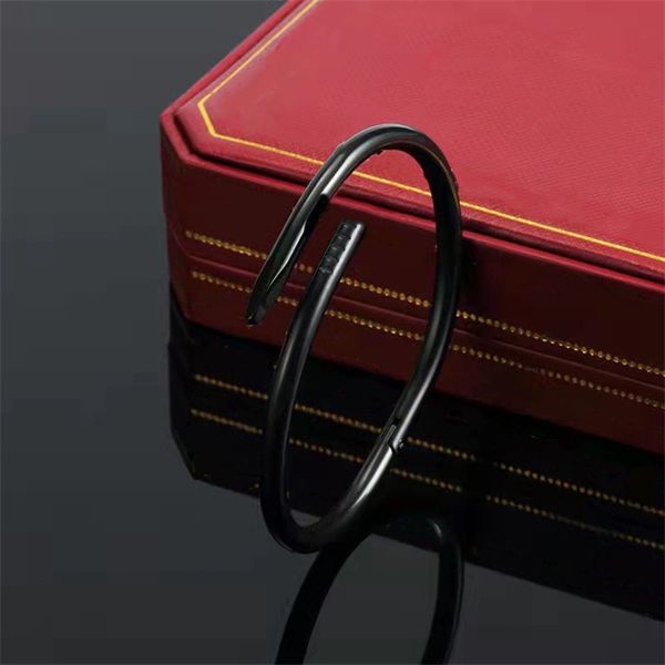 

love gold bracelet nail bracelet designer bangles women mens stainless steel alloy armband pulsera pulseras plated silver rose jewelry diamo, Black