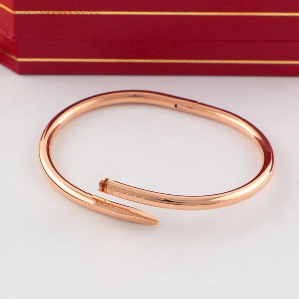

love gold bracelet nail bracelet designer bangles women mens stainless steel alloy armband pulsera pulseras plated silver rose jewelry diamo, Black