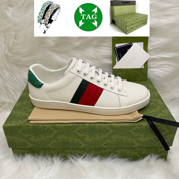 

womens 2023 with box luxury designer shoes mens casual shoe bee ace genuine leather snake stripes classic men sneakers 35-45 1ok35, Black