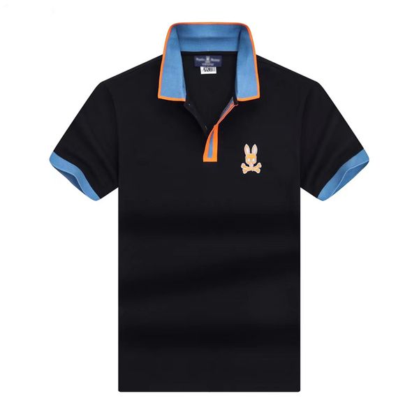 

psycho bunny mens polo shirt fashion men's t-shirt luxury collar pure cotton breathable boss business m-xxxl 8vo1, White;black