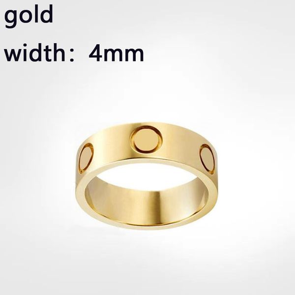 

4mm 5mm 6mm steel silver love ring fashion designer men and women rose gold silver jewelry band with diamonds lovers couple rings gift 1aerq