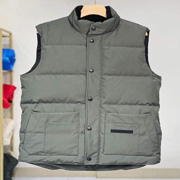 

designer down vest pocket jackets womens parkas long sleeve zipper badges men downs casual coat goose vests xm7f, Black;white