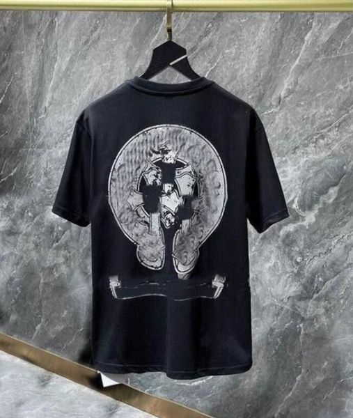 

men's classic t-shirt heart brand round neck chrome short sleeve tees ch sweater casual horseshoe sanskrit cross print z3l7, White;black